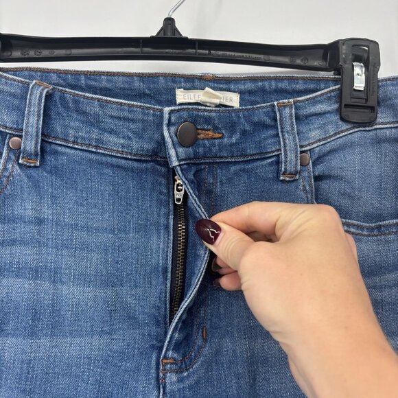 Eileen Fisher High Rise Medium Wash Straight Leg Denim Jeans Womens Size 6 - Picture 3 of 11